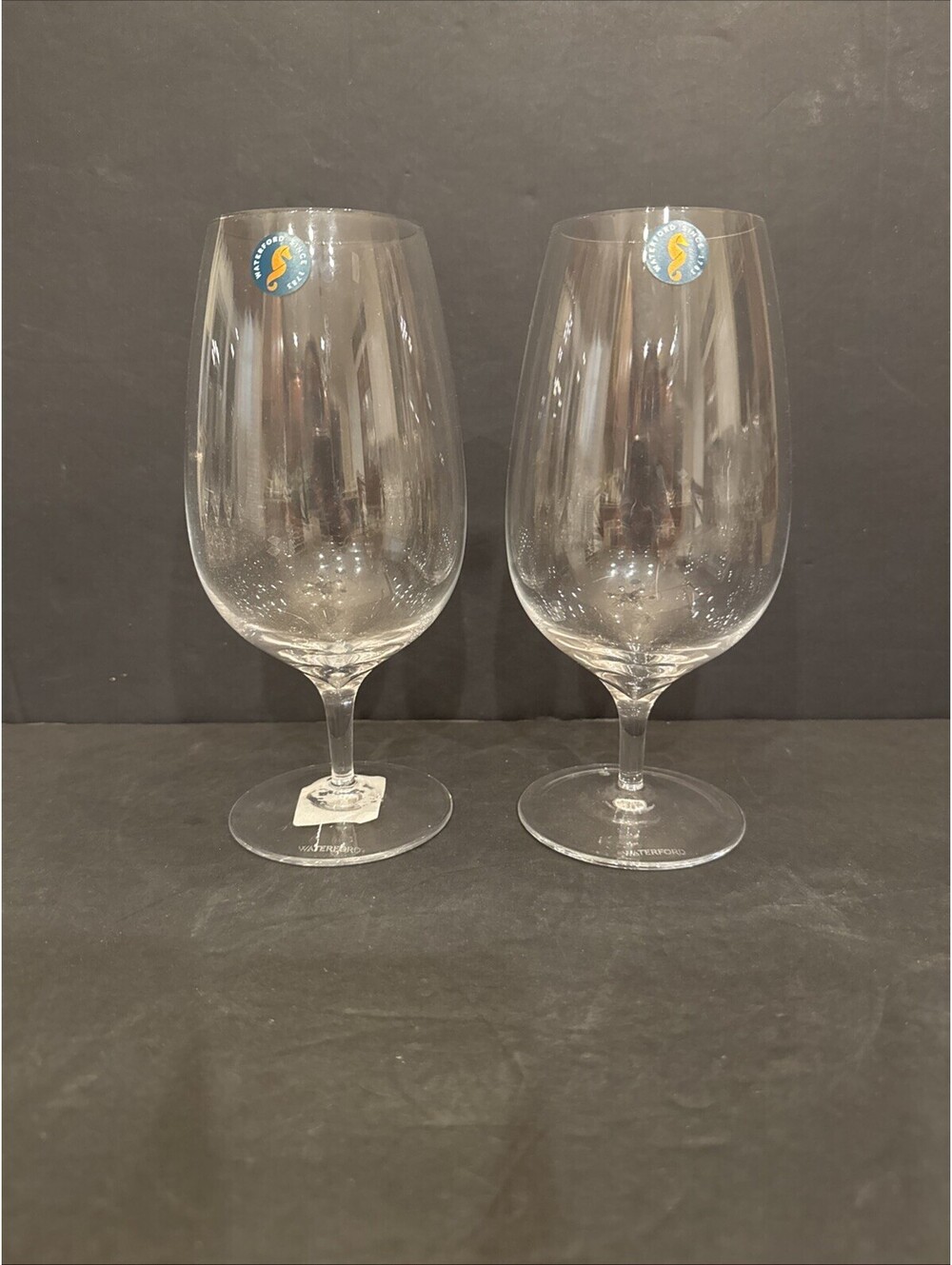 New Waterford Craft Brew Stemmed Beer Glasses Set of 2 Crystal Beer Goblets